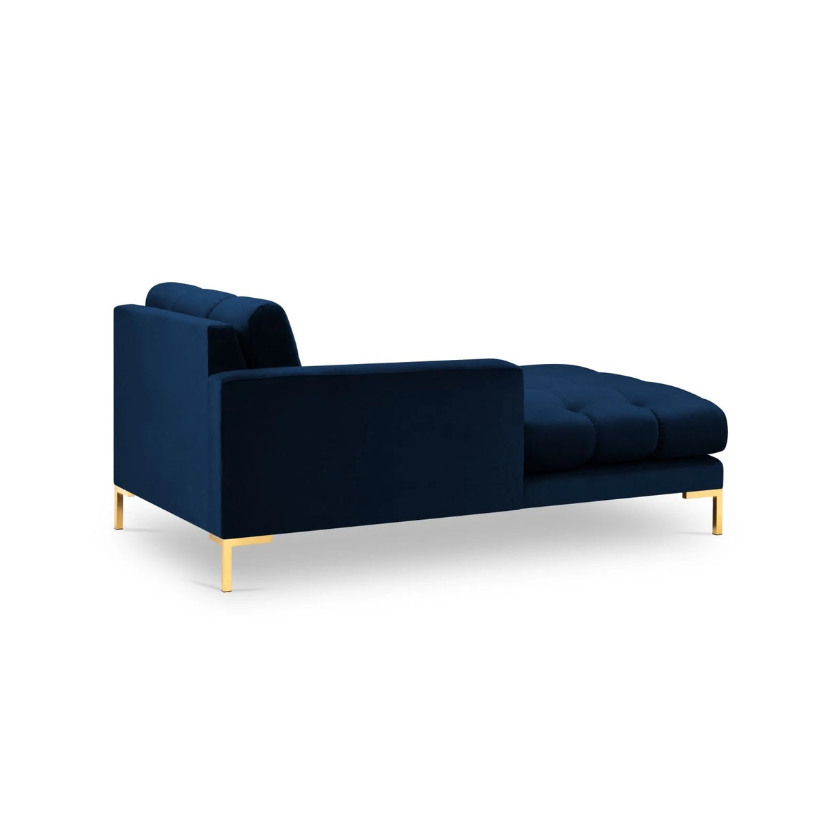 Mamaia 2-Sitzer Chaiselongue Linke Seite, Beine Goldmetall, mit Bezug aus Samt (Blu86) in Königsblau, 185x102 cm – Bild 4