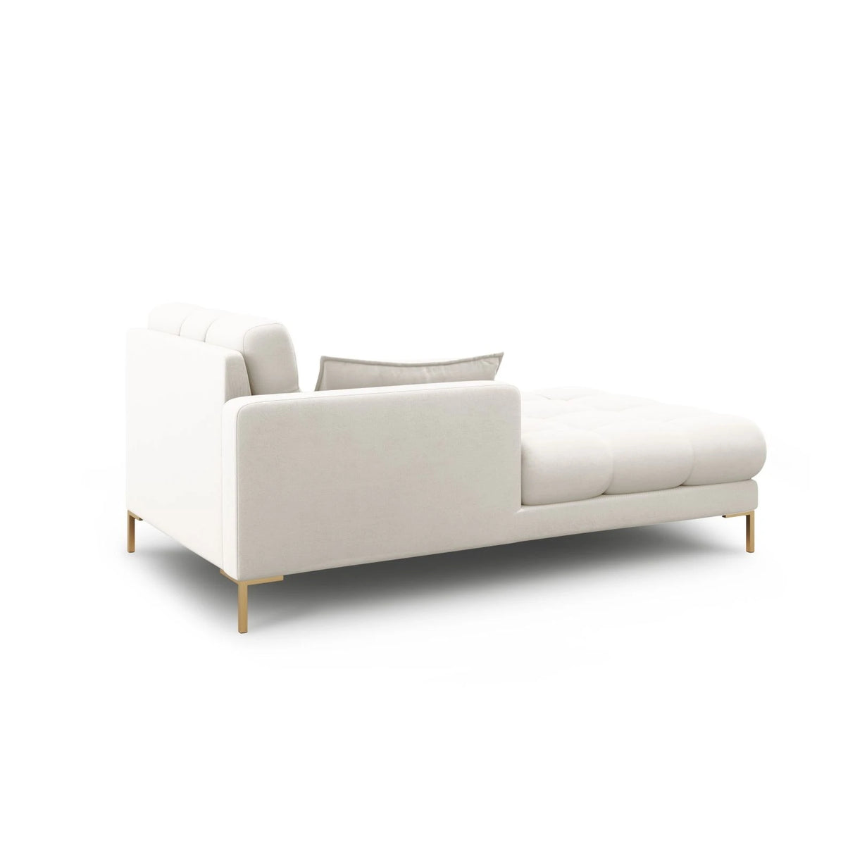 Mamaia 2-Sitzer Chaiselongue Linke Seite, Beine Goldmetall, mit Bezug aus Samt oder Strukturstoff, 185x102 cm – Bild 3