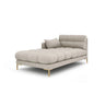 Mamaia 2-Sitzer Chaiselongue Linke Seite, Beine Goldmetall, mit Bezug aus Strukturierter Stoff (Nev04) in Beige, 185x102 cm – Bild 1
