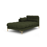 Mamaia 2-Sitzer Chaiselongue Linke Seite, Beine Goldmetall, mit Bezug aus Strukturierter Stoff (Nev39) in Grün, 185x102 cm – Bild 1