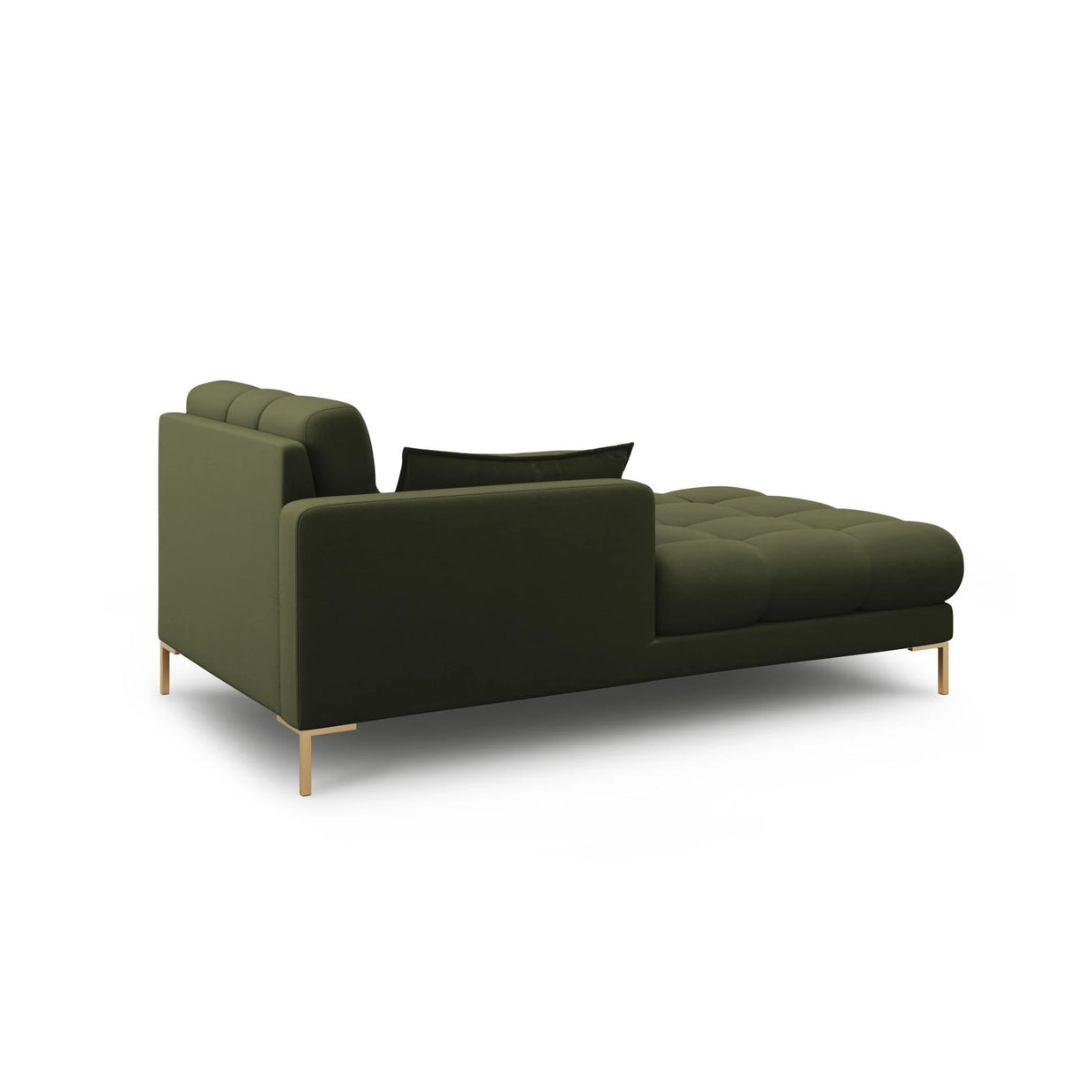 Mamaia 2-Sitzer Chaiselongue Linke Seite, Beine Goldmetall, mit Bezug aus Strukturierter Stoff (Nev39) in Grün, 185x102 cm – Bild 3