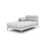 Mamaia 2-Sitzer Chaiselongue Linke Seite, Beine Goldmetall, mit Bezug aus Strukturierter Stoff (Nev80) in Hellgrau, 185x102 cm – Bild 1