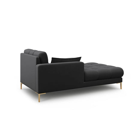 Mamaia 2-Sitzer Chaiselongue Linke Seite, Beine Goldmetall, mit Bezug aus Strukturierter Stoff (Nev97) in Dunkelgrau, 185x102 cm – Bild 3