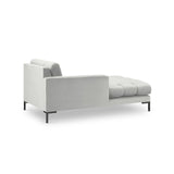 Mamaia 2-Sitzer Chaiselongue Linke Seite, Metallbeine Schwarz, mit Bezug aus Samt (Blu03) in Silber, 185x102 cm – Bild 4