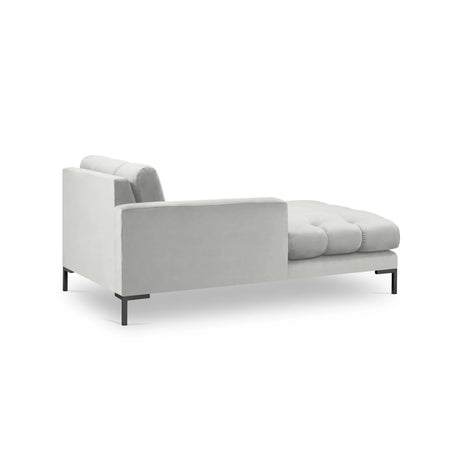 Mamaia 2-Sitzer Chaiselongue Linke Seite, Metallbeine Schwarz, mit Bezug aus Samt (Blu03) in Silber, 185x102 cm – Bild 4