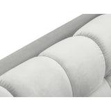 Mamaia 2-Sitzer Chaiselongue Linke Seite, Metallbeine Schwarz, mit Bezug aus Samt (Blu03) in Silber, 185x102 cm – Bild 6