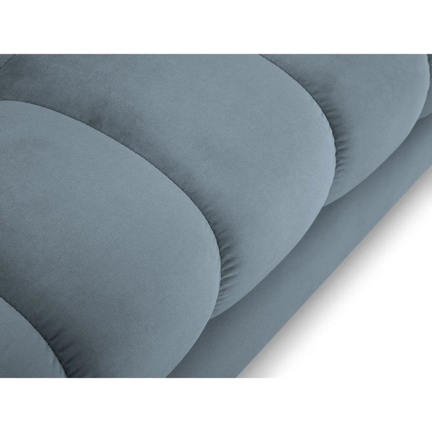 Mamaia 2-Sitzer Chaiselongue Linke Seite, Metallbeine Schwarz, mit Bezug aus Samt (Blu06) in Hellblau, 185x102 cm – Bild 5