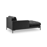 Mamaia 2-Sitzer Chaiselongue Linke Seite, Metallbeine Schwarz, mit Bezug aus Samt (Blu18) in Dunkelgrau, 185x102 cm – Bild 4