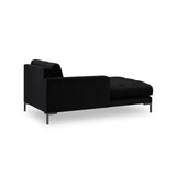 Mamaia 2-Sitzer Chaiselongue Linke Seite, Metallbeine Schwarz, mit Bezug aus Samt (Blu19) in Schwarz, 185x102 cm – Bild 4