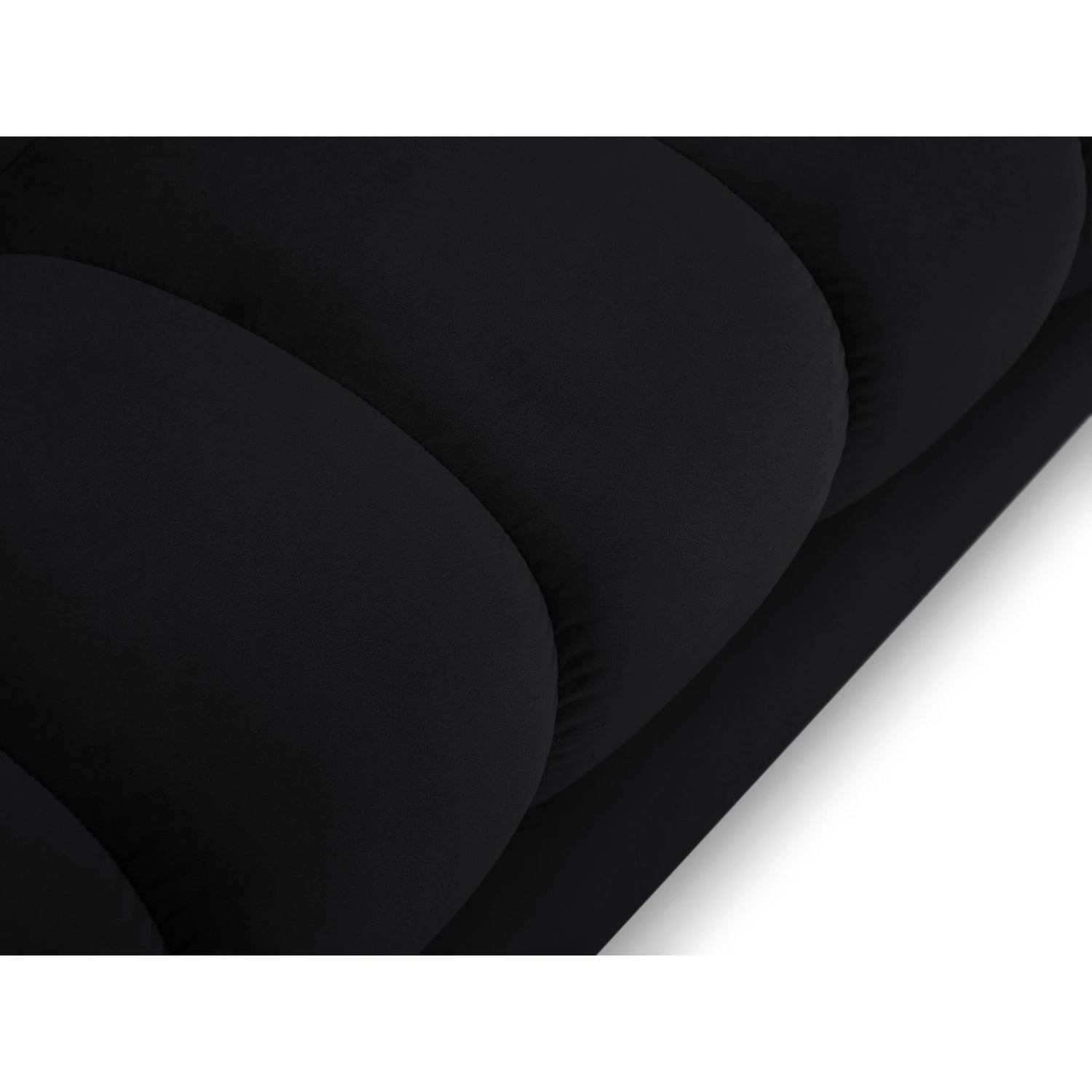Mamaia 2-Sitzer Chaiselongue Linke Seite, Metallbeine Schwarz, mit Bezug aus Samt (Blu19) in Schwarz, 185x102 cm – Bild 5
