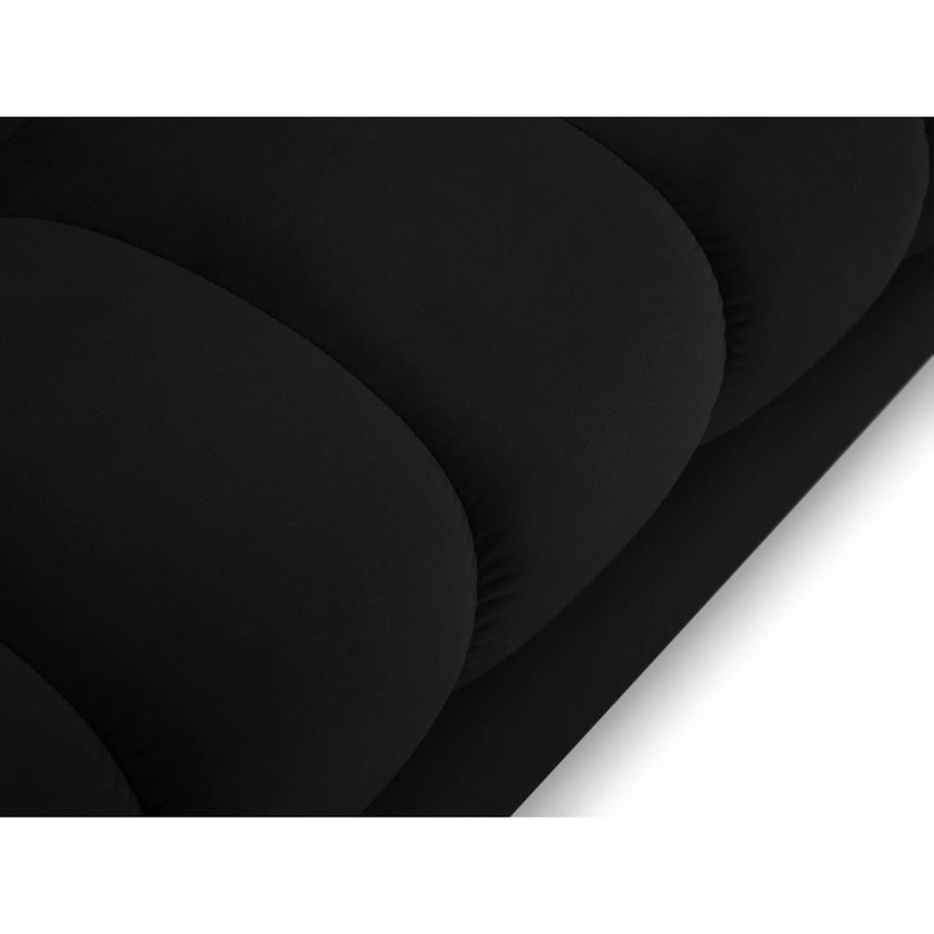 Mamaia 2-Sitzer Chaiselongue Linke Seite, Metallbeine Schwarz, mit Bezug aus Samt (Blu19) in Schwarz, 185x102 cm – Bild 5