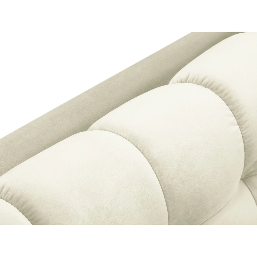 Mamaia 2-Sitzer Chaiselongue Linke Seite, Metallbeine Schwarz, mit Bezug aus Samt (Blu22) in Leichtes Beige, 185x102 cm – Bild 6