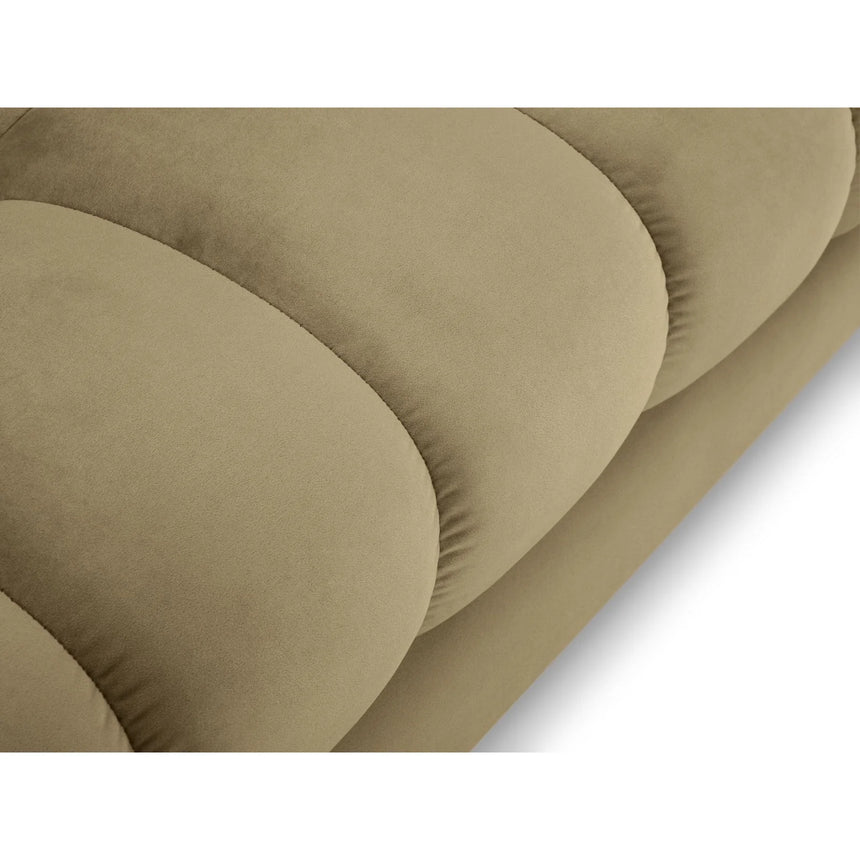 Mamaia 2-Sitzer Chaiselongue Linke Seite, Metallbeine Schwarz, mit Bezug aus Samt (Blu28) in Beige, 185x102 cm – Bild 5