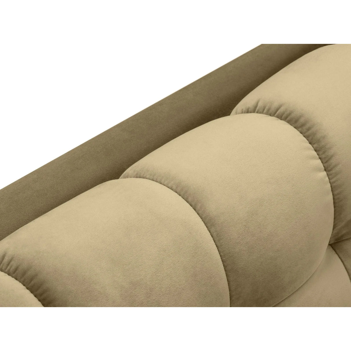 Mamaia 2-Sitzer Chaiselongue Linke Seite, Metallbeine Schwarz, mit Bezug aus Samt (Blu28) in Beige, 185x102 cm – Bild 6