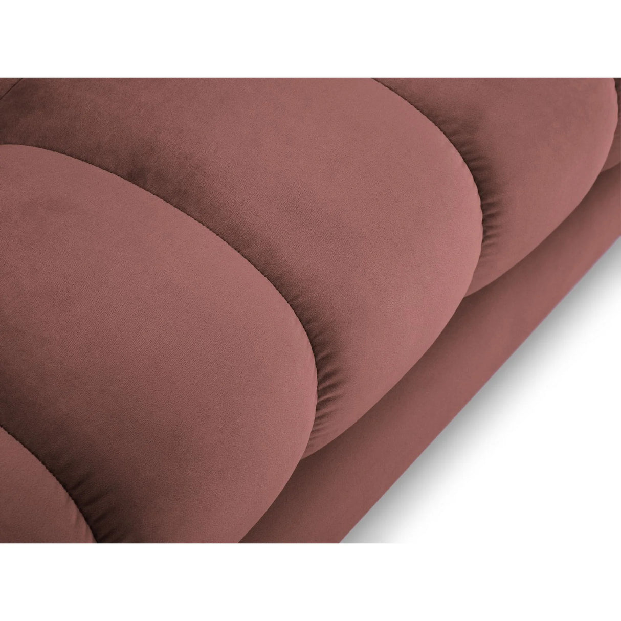 Mamaia 2-Sitzer Chaiselongue Linke Seite, Metallbeine Schwarz, mit Bezug aus Samt (Blu52) in Rosa, 185x102 cm – Bild 5
