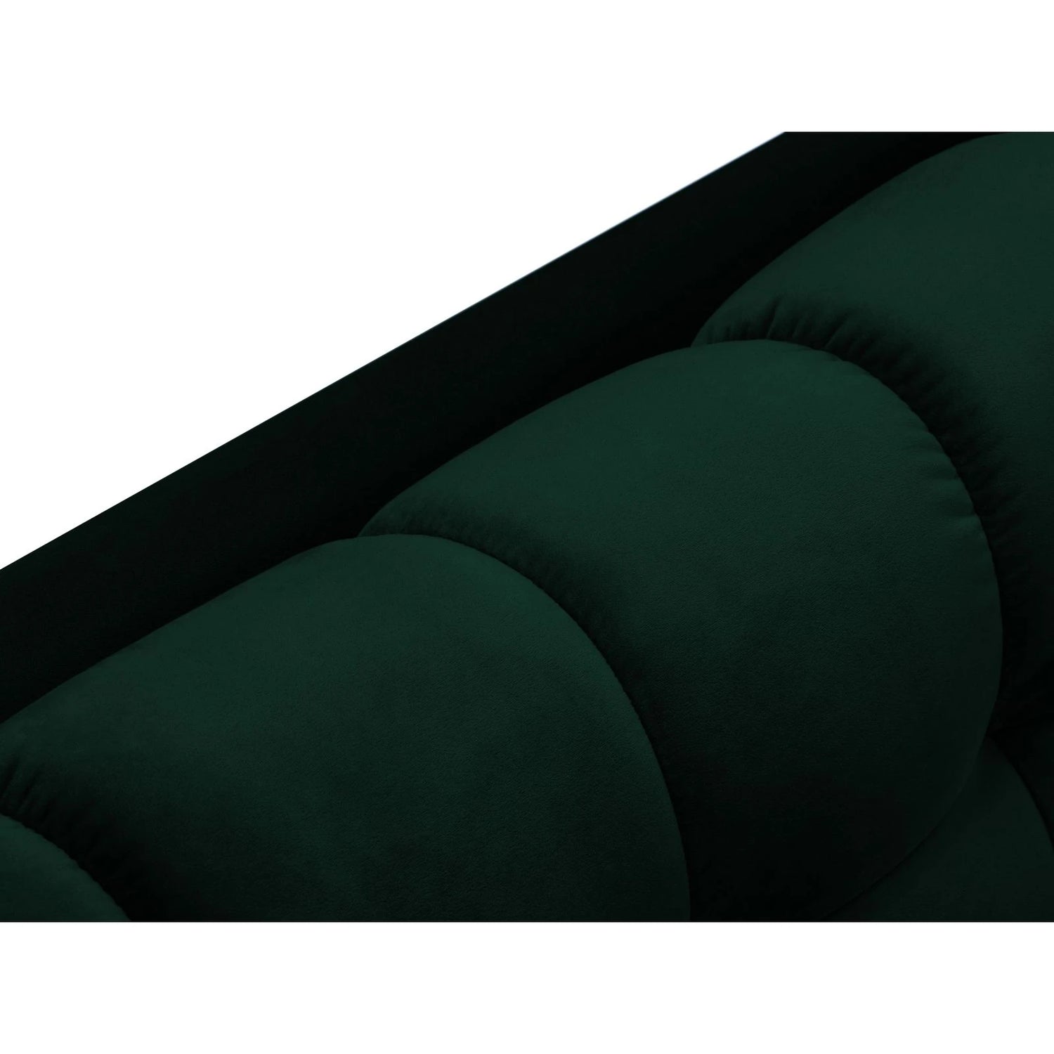 Mamaia 2-Sitzer Chaiselongue Linke Seite, Metallbeine Schwarz, mit Bezug aus Samt (Blu78) in Flaschengrün, 185x102 cm – Bild 6