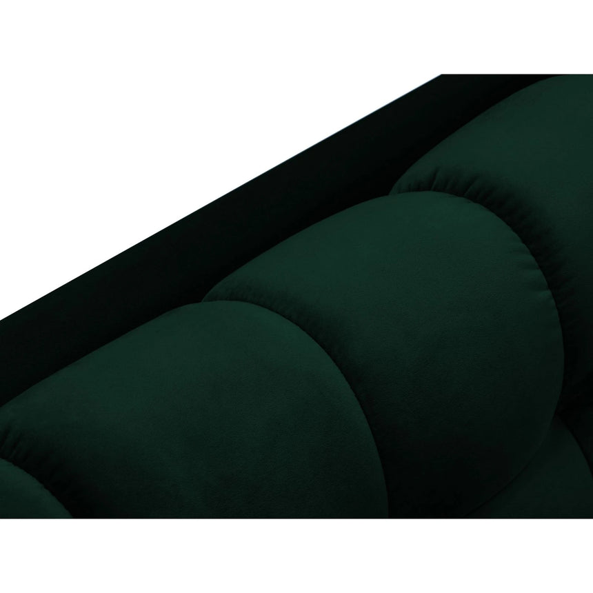 Mamaia 2-Sitzer Chaiselongue Linke Seite, Metallbeine Schwarz, mit Bezug aus Samt (Blu78) in Flaschengrün, 185x102 cm – Bild 6