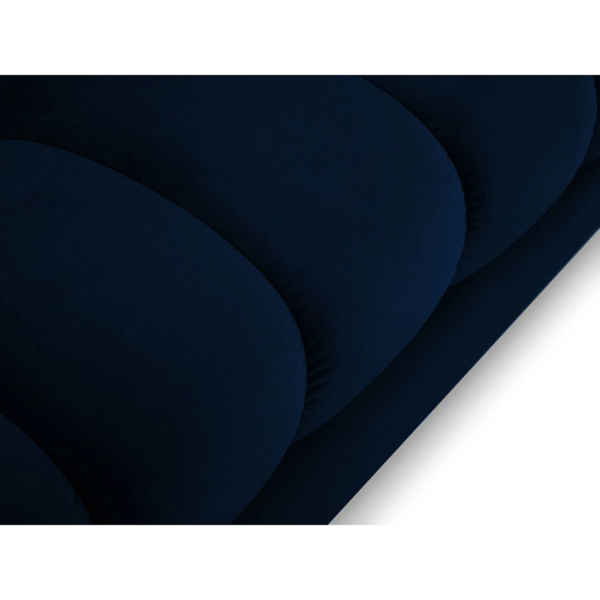 Mamaia 2-Sitzer Chaiselongue Linke Seite, Metallbeine Schwarz, mit Bezug aus Samt (Blu86) in Königsblau, 185x102 cm – Bild 5