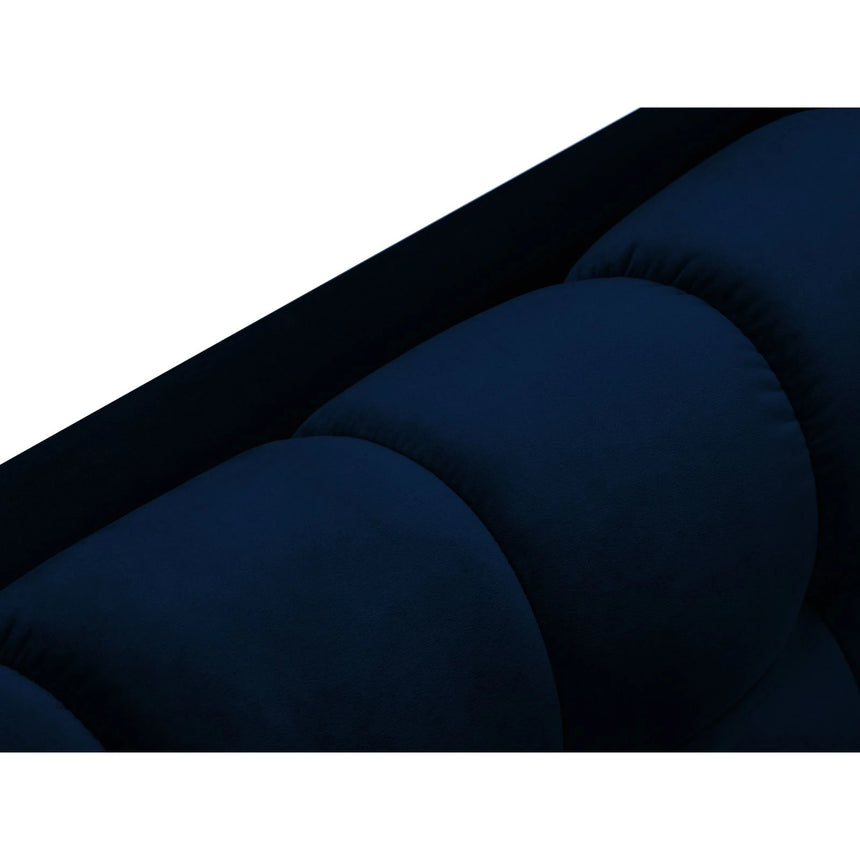 Mamaia 2-Sitzer Chaiselongue Linke Seite, Metallbeine Schwarz, mit Bezug aus Samt (Blu86) in Königsblau, 185x102 cm – Bild 6