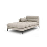 Mamaia 2-Sitzer Chaiselongue Linke Seite, Metallbeine Schwarz, mit Bezug aus Strukturierter Stoff (Nev04) in Beige, 185x102 cm – Bild 1