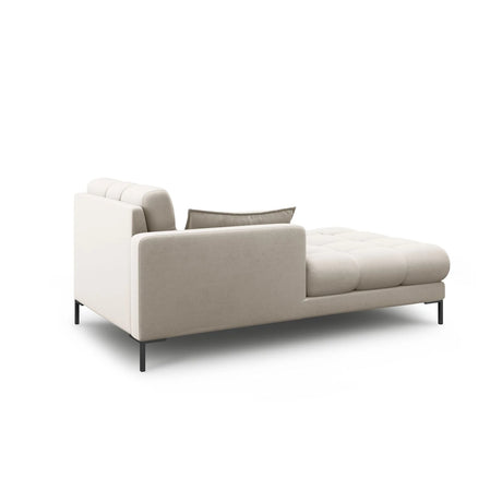 Mamaia 2-Sitzer Chaiselongue Linke Seite, Metallbeine Schwarz, mit Bezug aus Strukturierter Stoff (Nev04) in Beige, 185x102 cm – Bild 3