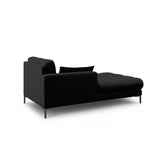 Mamaia 2-Sitzer Chaiselongue Linke Seite, Metallbeine Schwarz, mit Bezug aus Strukturierter Stoff (Nev100) in Schwarz, 185x102 cm – Bild 3