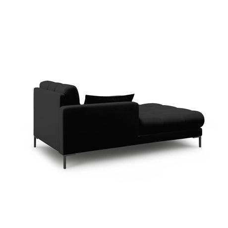 Mamaia 2-Sitzer Chaiselongue Linke Seite, Metallbeine Schwarz, mit Bezug aus Strukturierter Stoff (Nev100) in Schwarz, 185x102 cm – Bild 3