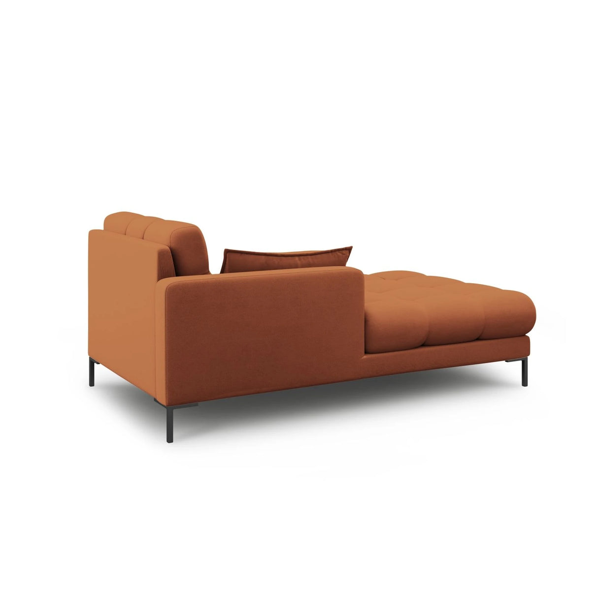 Mamaia 2-Sitzer Chaiselongue Linke Seite, Metallbeine Schwarz, mit Bezug aus Strukturierter Stoff (Nev52) in Ziegel, 185x102 cm – Bild 3