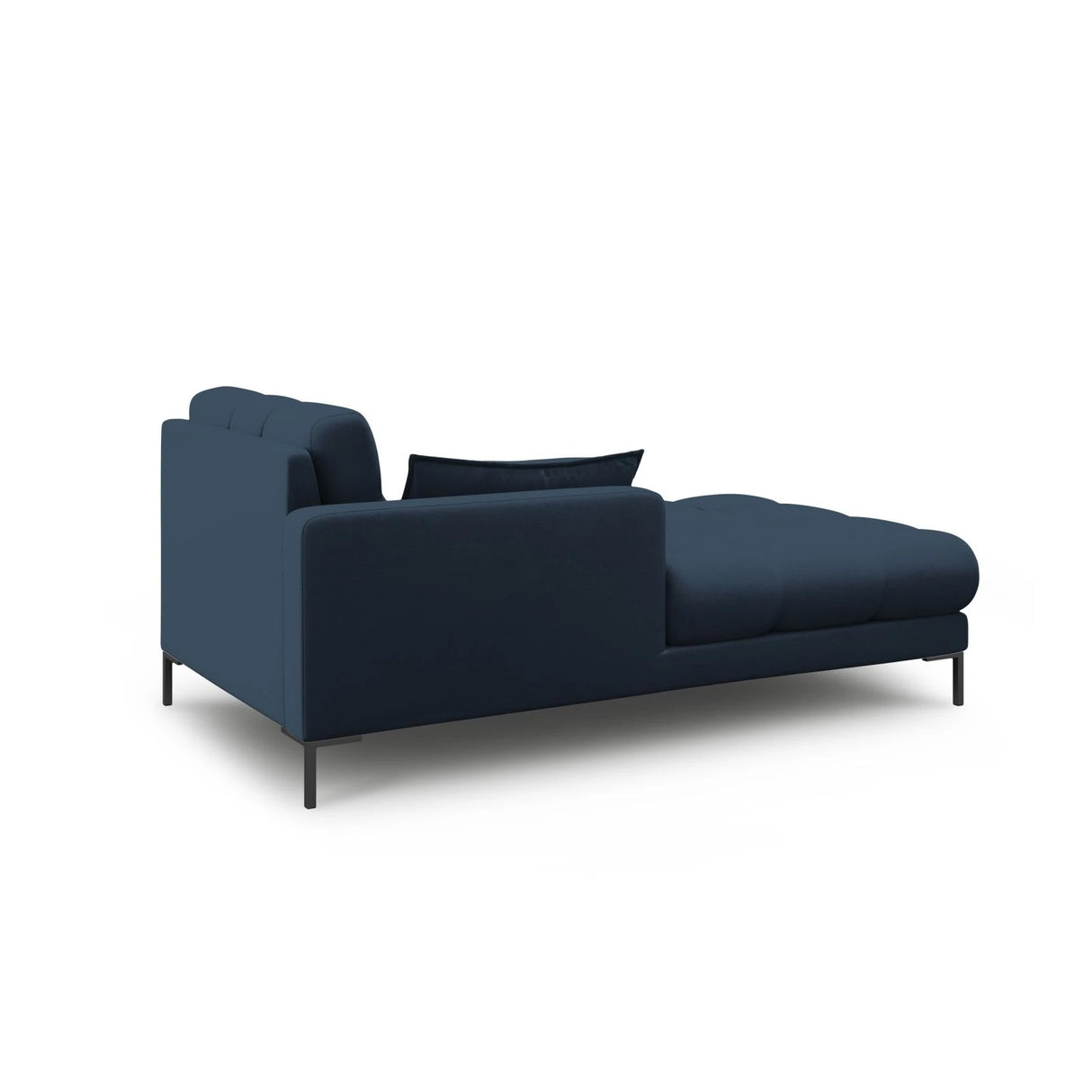 Mamaia 2-Sitzer Chaiselongue Linke Seite, Metallbeine Schwarz, mit Bezug aus Strukturierter Stoff (Nev77) in Blau, 185x102 cm – Bild 3