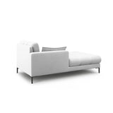 Mamaia 2-Sitzer Chaiselongue Linke Seite, Metallbeine Schwarz, mit Bezug aus Strukturierter Stoff (Nev80) in Hellgrau, 185x102 cm – Bild 3