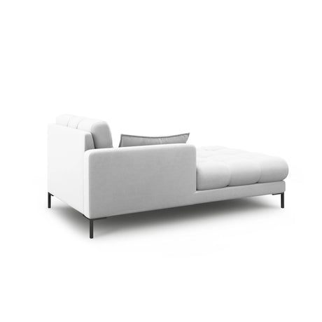 Mamaia 2-Sitzer Chaiselongue Linke Seite, Metallbeine Schwarz, mit Bezug aus Strukturierter Stoff (Nev80) in Hellgrau, 185x102 cm – Bild 3