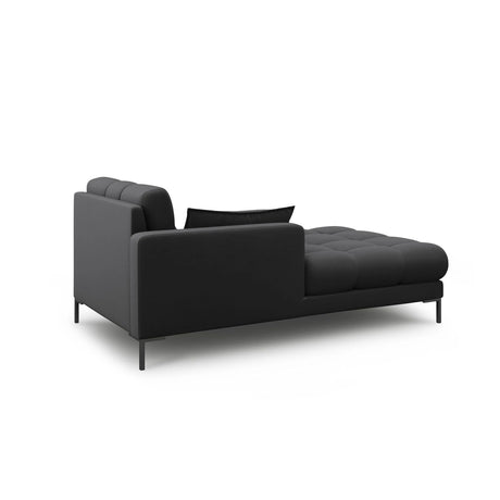 Mamaia 2-Sitzer Chaiselongue Linke Seite, Metallbeine Schwarz, mit Bezug aus Strukturierter Stoff (Nev97) in Dunkelgrau, 185x102 cm – Bild 3