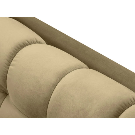 Mamaia 2-Sitzer Chaiselongue Rechte Seite, Beine Goldmetall, mit Bezug aus Samt (Blu28) in Beige, 185x102 cm – Bild 6