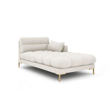 Mamaia 2-Sitzer Chaiselongue Rechte Seite, Beine Goldmetall, mit Bezug aus Samt oder Strukturstoff, 185x102 cm – Bild 1