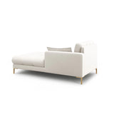 Mamaia 2-Sitzer Chaiselongue Rechte Seite, Beine Goldmetall, mit Bezug aus Samt oder Strukturstoff, 185x102 cm – Bild 3