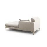 Mamaia 2-Sitzer Chaiselongue Rechte Seite, Beine Goldmetall, mit Bezug aus Strukturierter Stoff (Nev04) in Beige, 185x102 cm – Bild 3