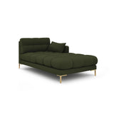 Mamaia 2-Sitzer Chaiselongue Rechte Seite, Beine Goldmetall, mit Bezug aus Strukturierter Stoff (Nev39) in Grün, 185x102 cm – Bild 1