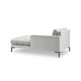 Mamaia 2-Sitzer Chaiselongue Rechte Seite, Metallbeine Schwarz, mit Bezug aus Samt (Blu03) in Silber, 185x102 cm – Bild 4