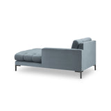 Mamaia 2-Sitzer Chaiselongue Rechte Seite, Metallbeine Schwarz, mit Bezug aus Samt (Blu06) in Hellblau, 185x102 cm – Bild 4