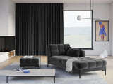 Mamaia 2-Sitzer Chaiselongue Rechte Seite, Metallbeine Schwarz, mit Bezug aus Samt (Blu18) in Dunkelgrau, 185x102 cm – Bild 2