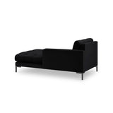 Mamaia 2-Sitzer Chaiselongue Rechte Seite, Metallbeine Schwarz, mit Bezug aus Samt (Blu19) in Schwarz, 185x102 cm – Bild 4