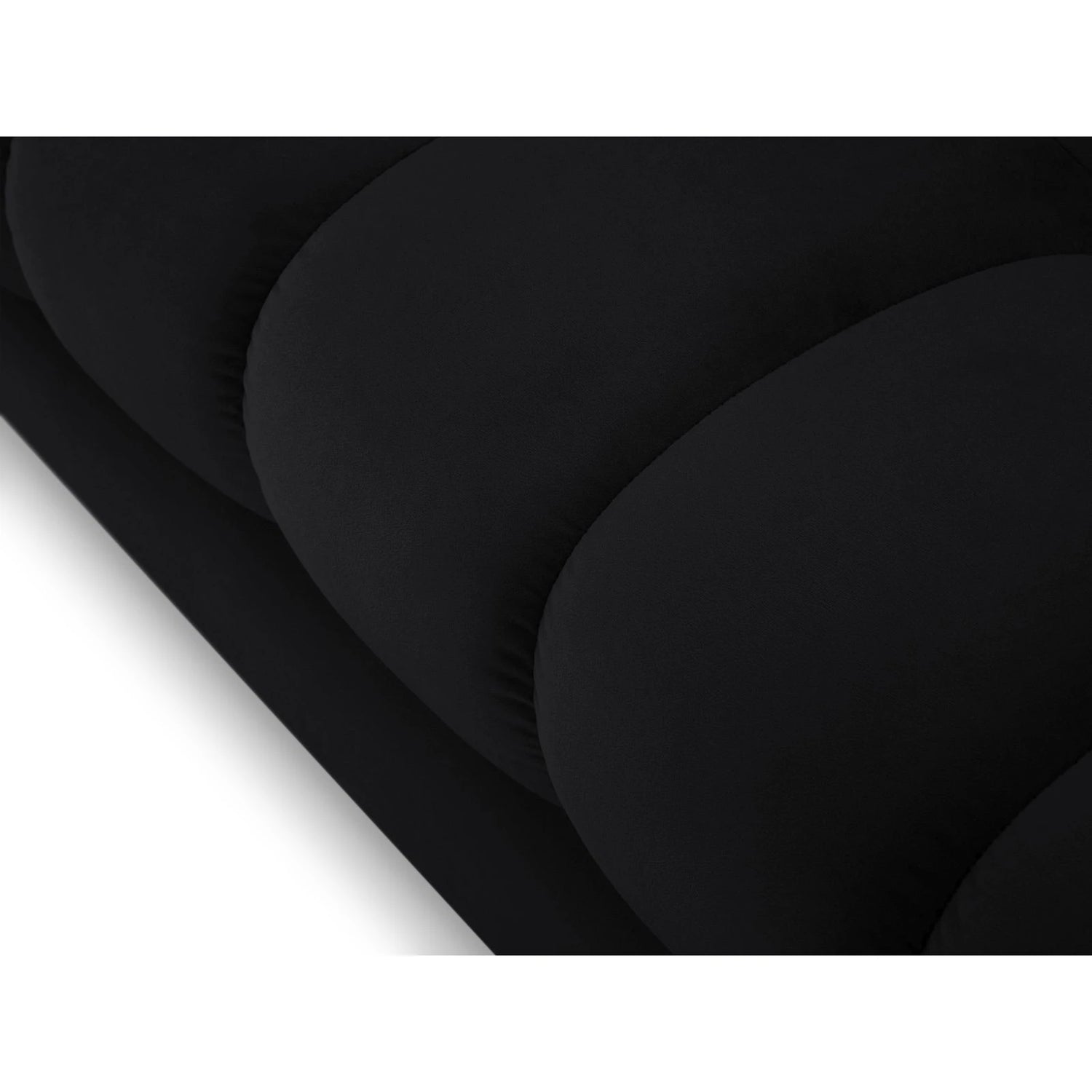Mamaia 2-Sitzer Chaiselongue Rechte Seite, Metallbeine Schwarz, mit Bezug aus Samt (Blu19) in Schwarz, 185x102 cm – Bild 5