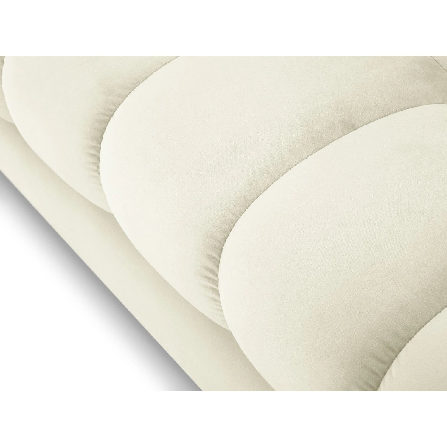 Mamaia 2-Sitzer Chaiselongue Rechte Seite, Metallbeine Schwarz, mit Bezug aus Samt (Blu22) in Leichtes Beige, 185x102 cm – Bild 5