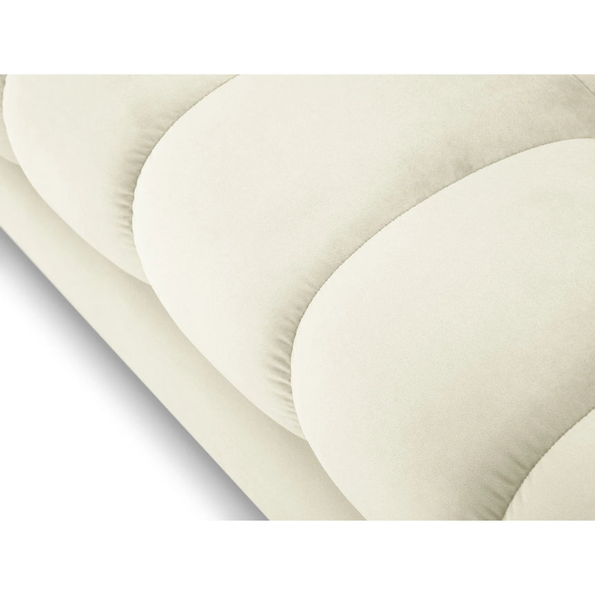 Mamaia 2-Sitzer Chaiselongue Rechte Seite, Metallbeine Schwarz, mit Bezug aus Samt (Blu22) in Leichtes Beige, 185x102 cm – Bild 5