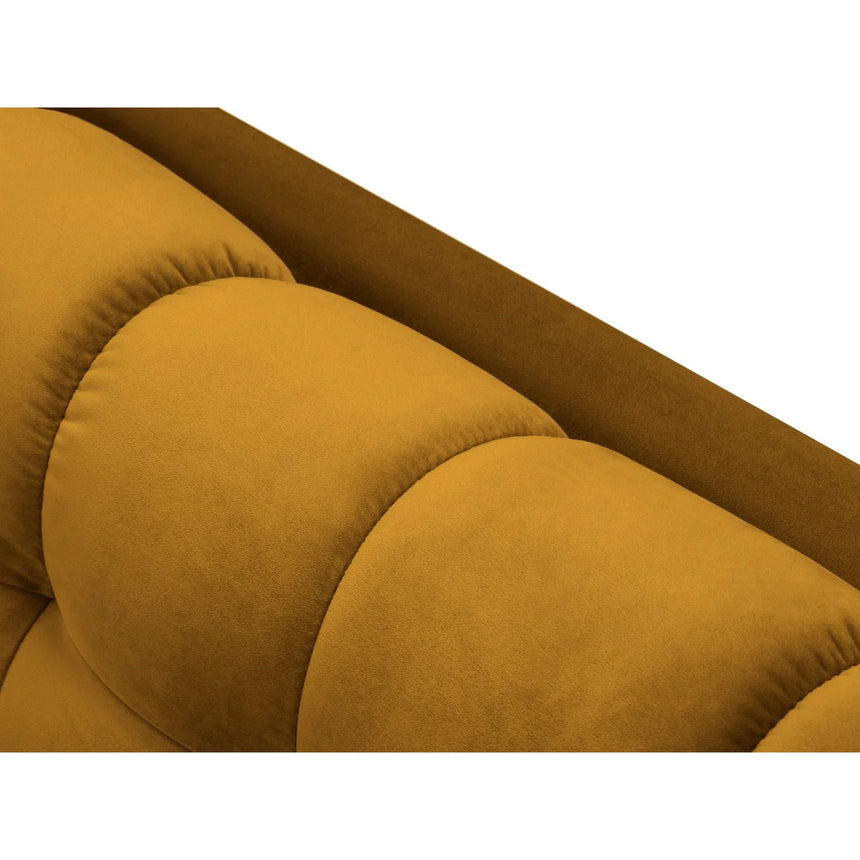 Mamaia 2-Sitzer Chaiselongue Rechte Seite, Metallbeine Schwarz, mit Bezug aus Samt (Blu68) in Gelb, 185x102 cm – Bild 6