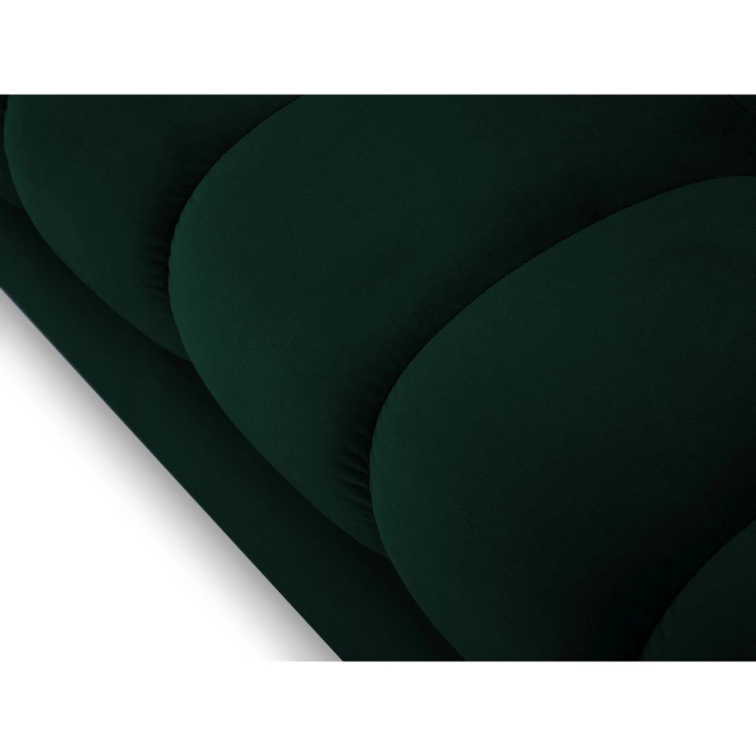 Mamaia 2-Sitzer Chaiselongue Rechte Seite, Metallbeine Schwarz, mit Bezug aus Samt (Blu78) in Flaschengrün, 185x102 cm – Bild 5