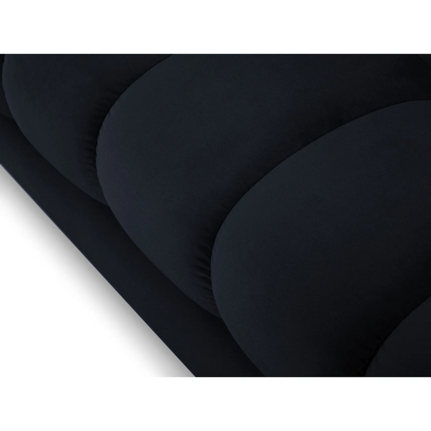 Mamaia 2-Sitzer Chaiselongue Rechte Seite, Metallbeine Schwarz, mit Bezug aus Samt (Blu89) in Dunkelblau, 185x102 cm – Bild 5
