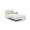 Mamaia 2-Sitzer Chaiselongue Rechte Seite, Metallbeine Schwarz, mit Bezug aus Samt oder Strukturstoff, 185x102 cm – Bild 1