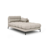 Mamaia 2-Sitzer Chaiselongue Rechte Seite, Metallbeine Schwarz, mit Bezug aus Strukturierter Stoff (Nev04) in Beige, 185x102 cm – Bild 1