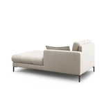 Mamaia 2-Sitzer Chaiselongue Rechte Seite, Metallbeine Schwarz, mit Bezug aus Strukturierter Stoff (Nev04) in Beige, 185x102 cm – Bild 3